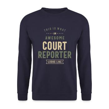 Drôle génial Court Reporter Occupation - Sweat-shirt Unisexe - marine - Devant - Alina (178cm) & Michal (187cm)