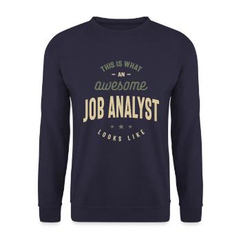 Drôle génial Job Analyst Job Occupation - Sweat-shirt Unisexe - marine - Devant - Alina (178cm) & Michal (187cm)