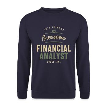 Funny Awesome Financial Analyst Job Beruf - Unisex Pullover - Navy - Vorne - Alina (178cm) & Michal (187cm)