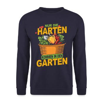 Gartenarbeit Gärtnerin Gartenbau Hobbygärtner Beet - Unisex Pullover - Navy - Vorne - Alina (178cm) & Michal (187cm)