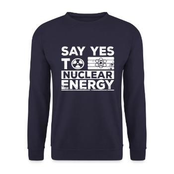 Ja zu Kernkraft - Nuklear Atomkraft Kernenergie - Unisex Pullover - Navy - Vorne - Alina (178cm) & Michal (187cm)