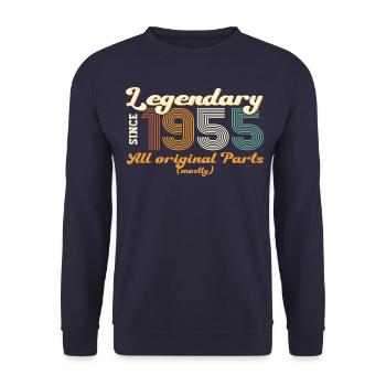 Cadeau original vintage 1955 67ème anniversaire - Sweat-shirt Unisexe - marine - Devant - Alina (178cm) & Michal (187cm)