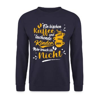 Kinderkrankenschwester brauch Kinder und Kaffee - Unisex Pullover - Navy - Vorne - Alina (178cm) & Michal (187cm)