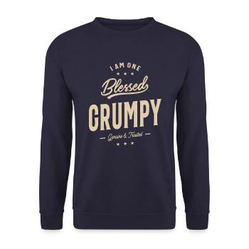 I Am One B Grumpy Funny - Unisex Sweatshirt - navy - Front - Alina (178cm) & Michal (187cm)