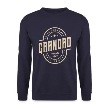 Grandad Like a Grandpa Only Cooler Funny - Unisex Sweatshirt - navy - Front - Alina (178cm) & Michal (187cm)