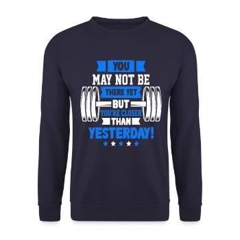 Gym Fitness Training Musculation Bodybuilder Dumbbell - Sweat-shirt Unisexe - marine - Devant - Alina (178cm) & Michal (187cm)