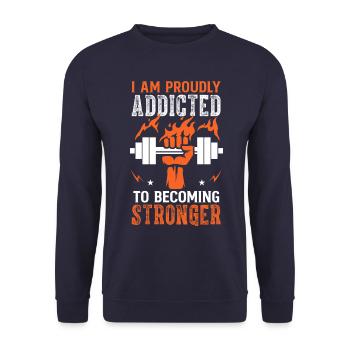 Musculation Bodybuilder Dumbbell Gym Fitness - Sweat-shirt Unisexe - marine - Devant - Alina (178cm) & Michal (187cm)