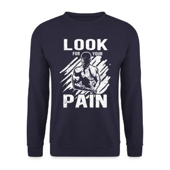 Dumbbell Training Musculation Musculation Musculistes - Sweat-shirt Unisexe - marine - Devant - Alina (178cm) & Michal (187cm)