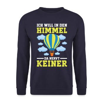 Ballon fahren - Heißluftballon Wolken Geschenk - Unisex Pullover - Navy - Vorne - Alina (178cm) & Michal (187cm)