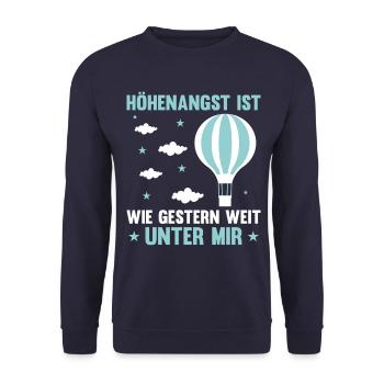 Heißluftballon Ballonfahrer Gasballon Höhenangst - Unisex Pullover - Navy - Vorne - Alina (178cm) & Michal (187cm)