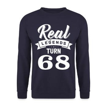 Real legends turn 68, 68 birthday - Unisex Sweatshirt - navy - Front - Alina (178cm) & Michal (187cm)