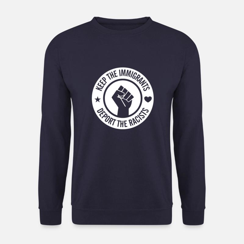 Sprüche gegen Rechts - Stoppt Rassismus - Unisex Pullover - Navy