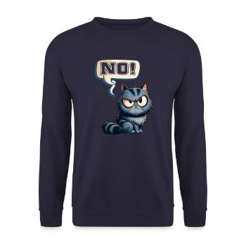 Chat - Non ! Drôle de chaton - Sweat-shirt Unisexe - marine - Devant - Alina (178cm) & Michal (187cm)