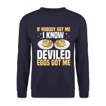 Oeufs farcis - Sweat-shirt Unisexe - marine - Devant - Alina (178cm) & Michal (187cm)