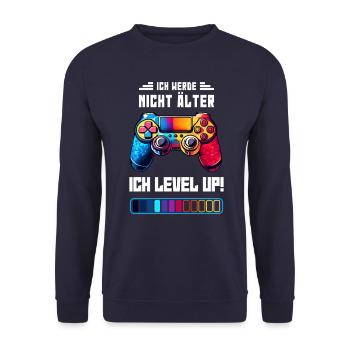 Gaming Level Up Zocken Konsole Gamer Geburtstag - Unisex Pullover - Navy - Vorne - Alina (178cm) & Michal (187cm)