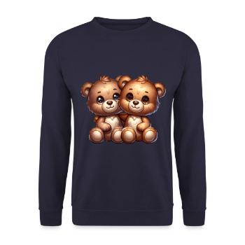 Cute cuddly bears for children and - Unisex Sweatshirt - navy - Front - Alina (178cm) & Michal (187cm)