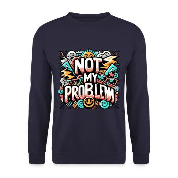 Pas mon problème Design cool avec des lunettes de soleil et - Sweat-shirt Unisexe - marine - Devant - Alina (178cm) & Michal (187cm)