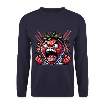Fraise en colère bande dessinée - Sweat-shirt Unisexe - marine - Devant - Alina (178cm) & Michal (187cm)