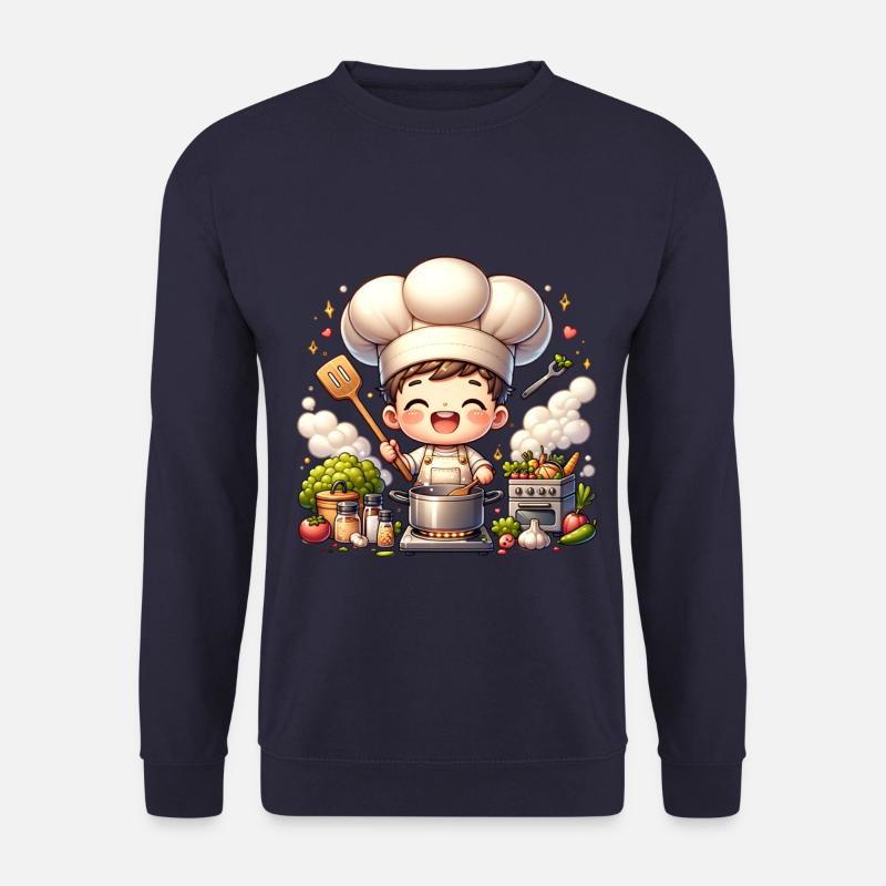 Fröhlicher Koch in der Küche - Unisex Pullover - Navy