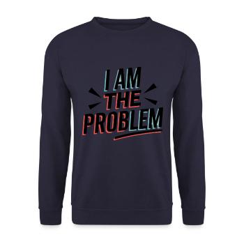 Ich Bin Das Problem Statement - Unisex Pullover - Navy - Vorne - Alina (178cm) & Michal (187cm)