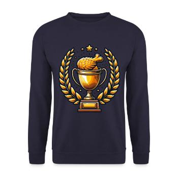 Golden Cup with Chicken Wings - Unisex Sweatshirt - navy - Front - Alina (178cm) & Michal (187cm)