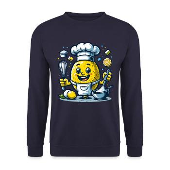 Happy lemon cooking adventure - Unisex Sweatshirt - navy - Front - Alina (178cm) & Michal (187cm)
