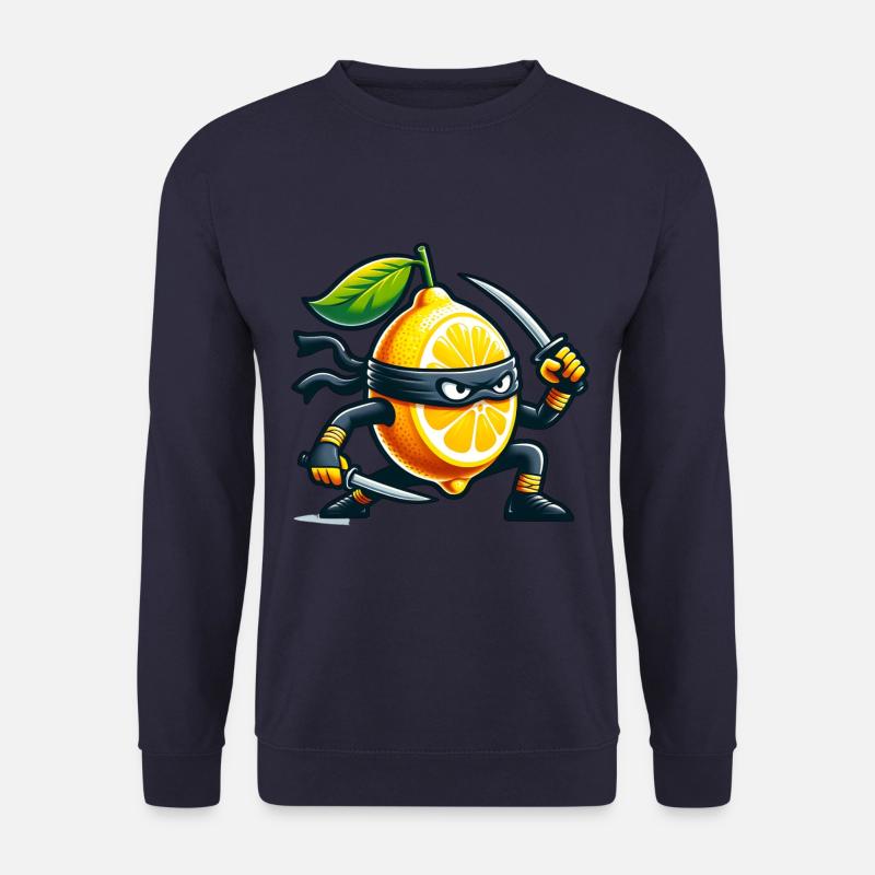 Zitrone Ninja Mit Samurai-Schwert - Unisex Pullover - Navy