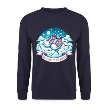 Bienvenue dans le monde Chaussures Bébé Heaven - Sweat-shirt Unisexe - marine - Devant - Alina (178cm) & Michal (187cm)