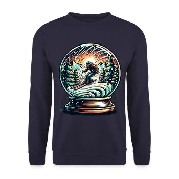 Skiing adventures in the snow globe - Unisex Sweatshirt - navy - Front - Alina (178cm) & Michal (187cm)