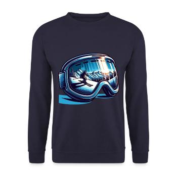 Abenteuer Skifahren in den Bergen - Unisex Pullover - Navy - Vorne - Alina (178cm) & Michal (187cm)