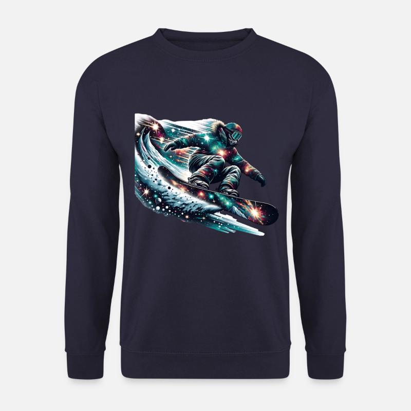 Snowboarden Im Universum: Galaktische Abfahrt - Unisex Pullover - Navy