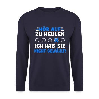 Bundestagswahl - ich habe sie nicht gewählt - Unisex Pullover - Navy - Vorne - Alina (178cm) & Michal (187cm)