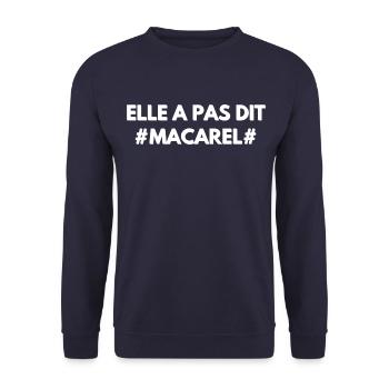 Elle a pas dit Macarel - Sweat-shirt Unisexe - marine - Devant - Alina (178cm) & Michal (187cm)