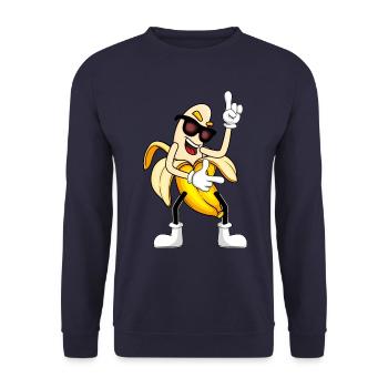 Tanzende Banane - Unisex Pullover - Navy - Vorne - Alina (178cm) & Michal (187cm)