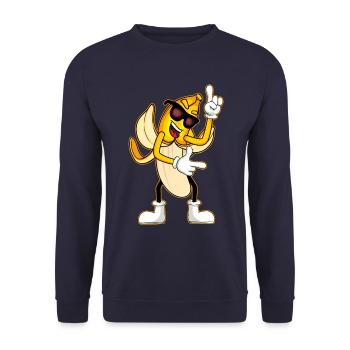Nudist Striptease Banana Naked Striptease Banana - Unisex Sweatshirt - navy - Front - Alina (178cm) & Michal (187cm)