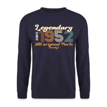 Cadeau original vintage 1952 70ème anniversaire - Sweat-shirt Unisexe - marine - Devant - Alina (178cm) & Michal (187cm)