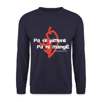 Pa Ni Piment Pa Ni Mangé B - Sweat-shirt Unisexe - marine - Devant - Alina (178cm) & Michal (187cm)