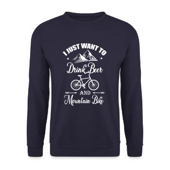 Mountain Bike & Beer - Unisex Sweatshirt - navy - Front - Alina (178cm) & Michal (187cm)