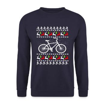 Vilain vélo de Noël - Sweat-shirt Unisexe - marine - Devant - Alina (178cm) & Michal (187cm)