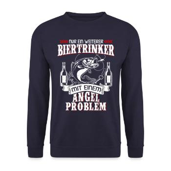 Biertrinker Angler Angel Spruch - Unisex Pullover - Navy - Vorne - Alina (178cm) & Michal (187cm)