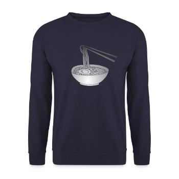 Kawaii Ramen noodles - Unisex Sweatshirt - navy - Front - Alina (178cm) & Michal (187cm)