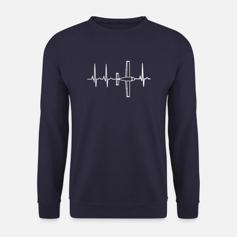 Heartbeat plane ECG - Unisex Sweatshirt - navy