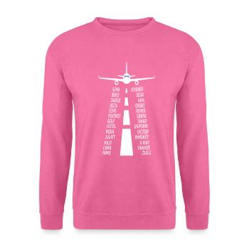 Pilote alphabet pilote avion - Sweat-shirt Unisexe - rose - Devant