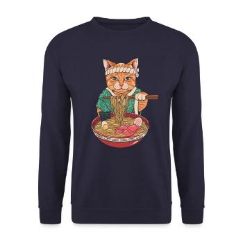 Ramen Kawaii Nouilles Maneki - Sweat-shirt Unisexe - marine - Devant - Alina (178cm) & Michal (187cm)