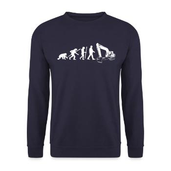 Evolution Bagger Baggerfahrer - Unisex Pullover - Navy - Vorne - Alina (178cm) & Michal (187cm)