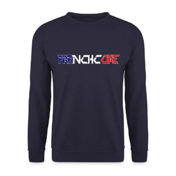 Frenchcore Hardcore Hardstyle - Unisex Sweatshirt - navy - Front - Alina (178cm) & Michal (187cm)