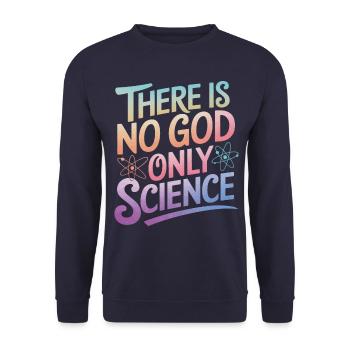 Atheismus Atheist Anti-Religion Agnostiker - Unisex Pullover - Navy - Vorne - Alina (178cm) & Michal (187cm)