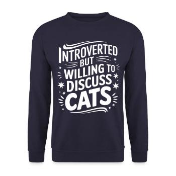 Introvert, antisocial, introvert - Unisex Sweatshirt - navy - Front - Alina (178cm) & Michal (187cm)