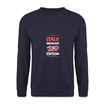 Italien Drinking Edition - Unisex Pullover - Navy - Vorne - Alina (178cm) & Michal (187cm)