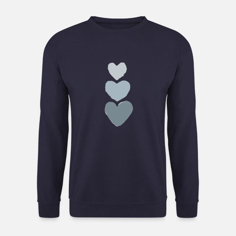 blue painted hearts - Unisex Sweatshirt - navy